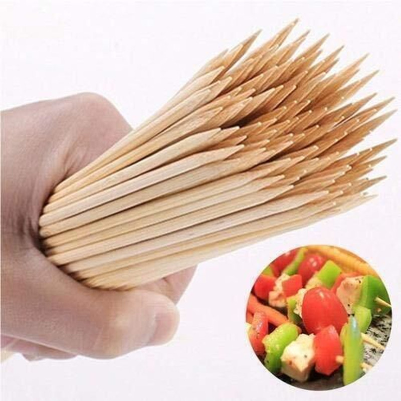 Dayal barbecue sticks Disposable Bamboo Serving Fork Set(Pack of 150)