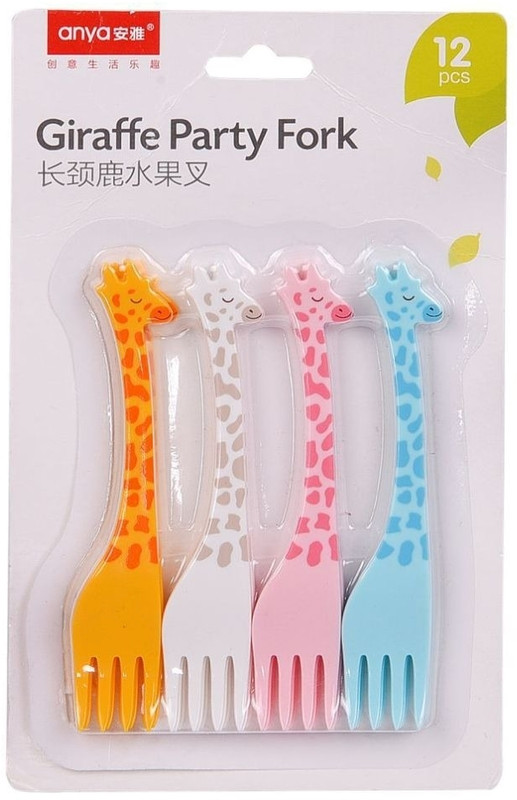 XAMA premium Giraffe shaped forks for kids Disposable Plastic Serving Fork(Pack of 1)