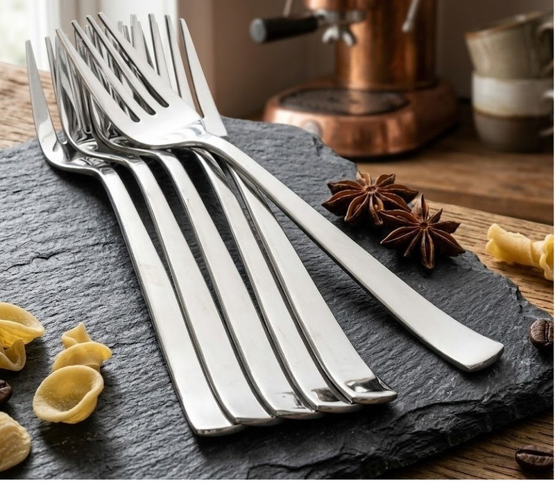 ARSCART Dinner Fork Set, Heavy-Duty Table Forks, Mirror Finish Cutlery Stainless Steel Baby Fork Set(Pack of 8)