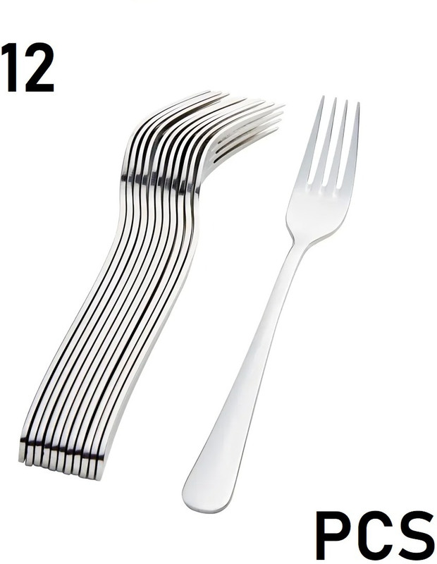 DINEZAAR Premium Dining Forks | Durable & Rust-Resistant Tableware Stainless Steel Dinner Fork Set(Pack of 12)