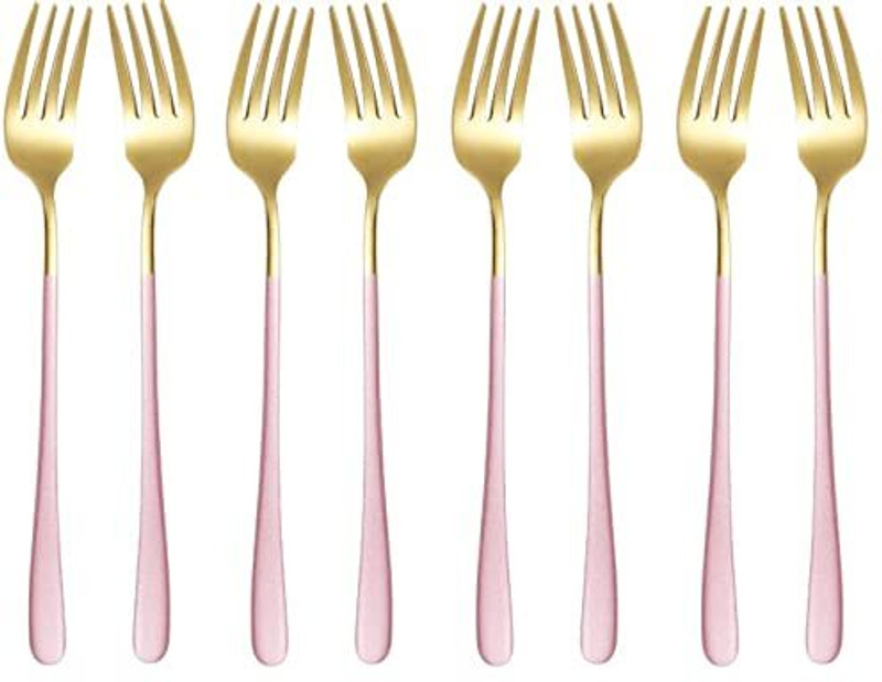 ARQIVO Gold Dinner Fork 8 Pieces, 304 Stainless Steel 21cm Forks Spoon Stainless Steel Serving Fork Set(Pack of 8)