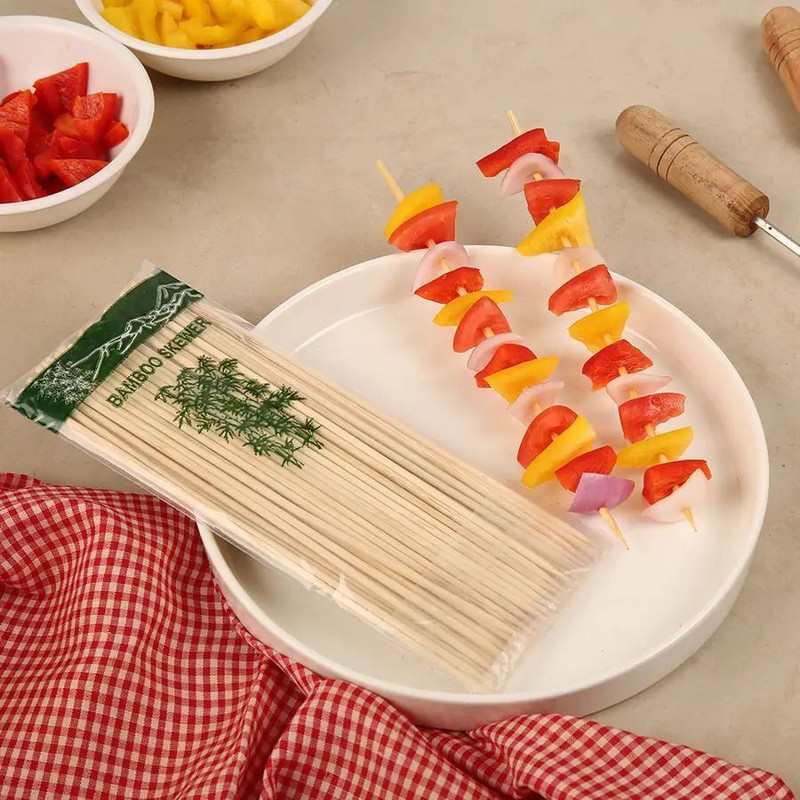 CorePAC Bamboo Disposable Skewer 60 pcs Disposable Bamboo Serving Fork Set(Pack of 2)