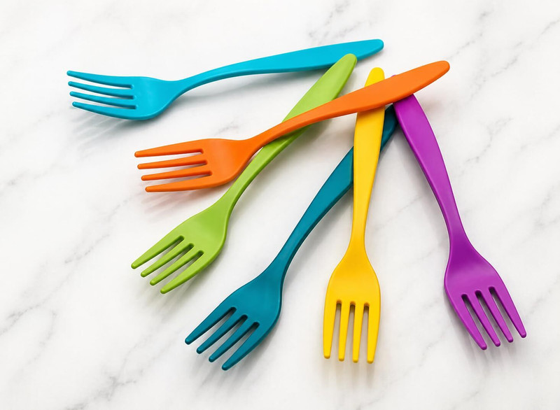 craftyvibes FORK SPOON SET OF 20 Plastic Baby Fork, Fruit Fork, Salad Fork Set(Pack of 20)