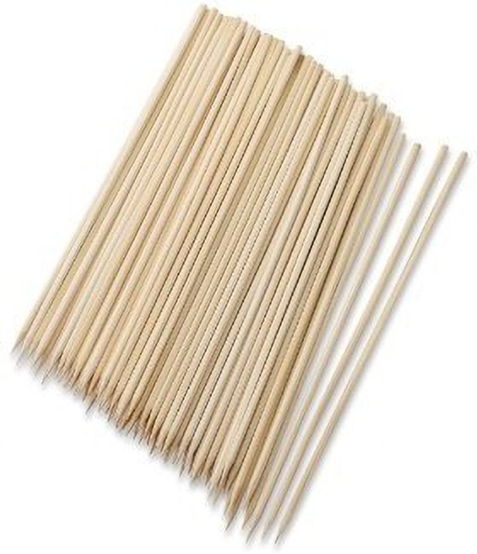 Royalls 65 Pcs Bamboo Sticks | Wooden Skewers for BBQ, Tikka, Kabab, Grilling Disposable Bamboo Baby Fork, Dessert Fork Set(Pack of 65)