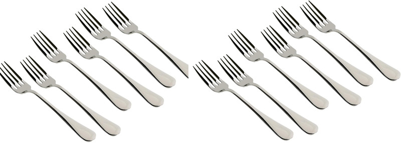 Great More Premium Steel Serving Fork Set 12 Pcs – Kitchen & Party Use Stainless Steel Serving Fork Set(Pack of 12)