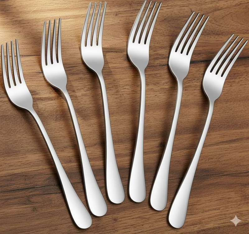 Haniza 12PCS Stainless Steel Dinner Spoon Set Stainless Steel Serving Fork Set(Pack of 12)