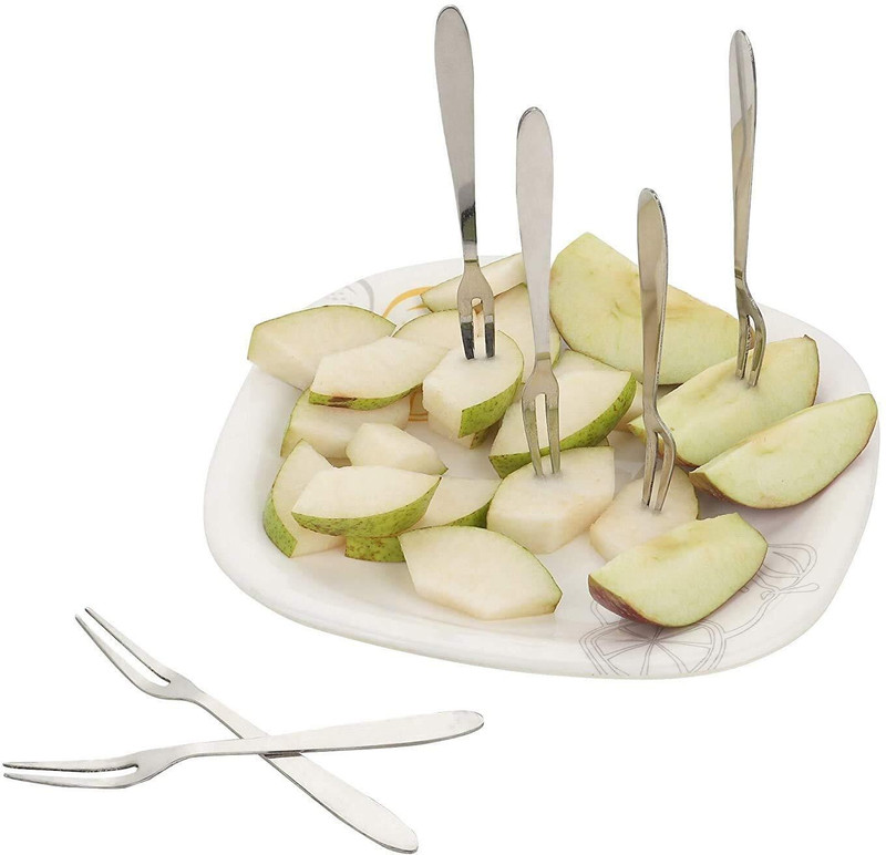 VishList Fork Spoon For Fruits, Desert Fork , Salad Fork ( 6 set ) Stainless Steel Serving Fork Set(Pack of 6)