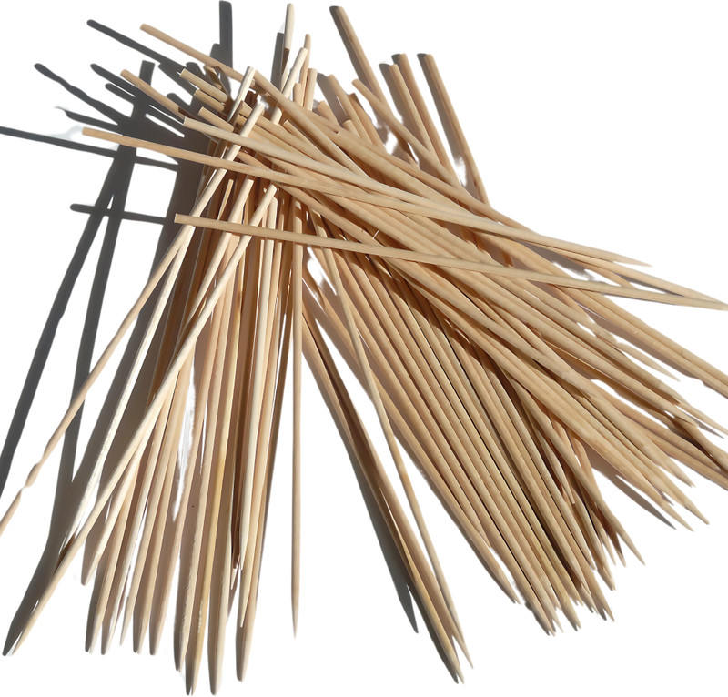 Velexe Bamboo Skewers Sticks [12 inch-5mm]|BBQ Stick for Grilling Kebab, Satay & Paneer Disposable Wooden Serving Fork Set(Pack of 50)