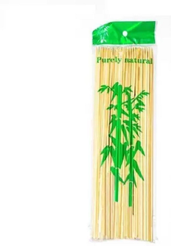 KitchenEase Bamboo Skewers 8 Inch BBQ Grill Kebab Sticks for Chicken Paneer Tikka Disposable Bamboo Roast Fork, Baby Fork Set(Pack of 150)