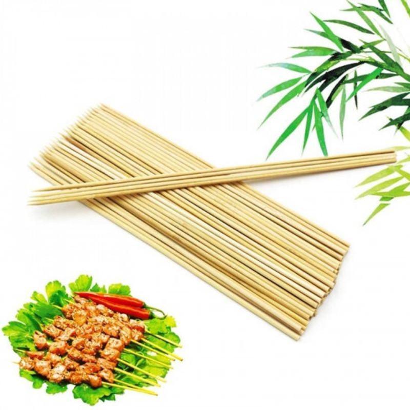 Laksh Creations Bamboo Skewers 12 Inch Pack of 1100 Sticks Barbecue Sticks for BBQ Roast Kabab Disposable Bamboo Serving Fork Set(Pack of 1100)
