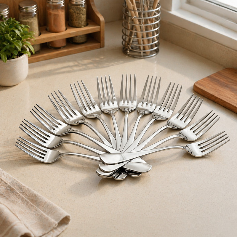 Suvaniq Stainless Steel Dinner Fork Set(Pack of 6)