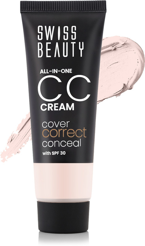 SWISS BEAUTY All In One CC Cream Lightweight SPF30 Cover Correct Conceal Natural Foundation(Soft Ivory, 25 g)