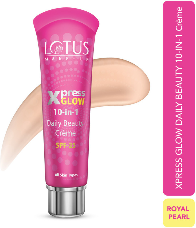 LOTUS MAKE - UP XPRESSGLOW 10-in-1 DAILY BEAUTY CREME |TINTED CC CREAM | SPF 25 | ALL SKIN TYPES Foundation(Royal Pearl, 15 g)