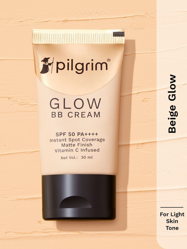 Pilgrim Glow 3-IN-1 BB Cream SPF 50 PA++++ 30ml - Beige Glow 01 Foundation(Beige, 30 ml)