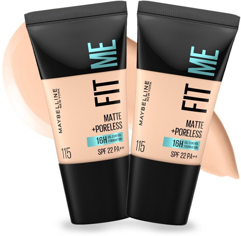 MAYBELLINE NEW YORK Fit Me Matte + Poreless 16H Oil Control Foundation, Shade 128, 18 ml, Pack of 2 Foundation(128, 36 ml)
