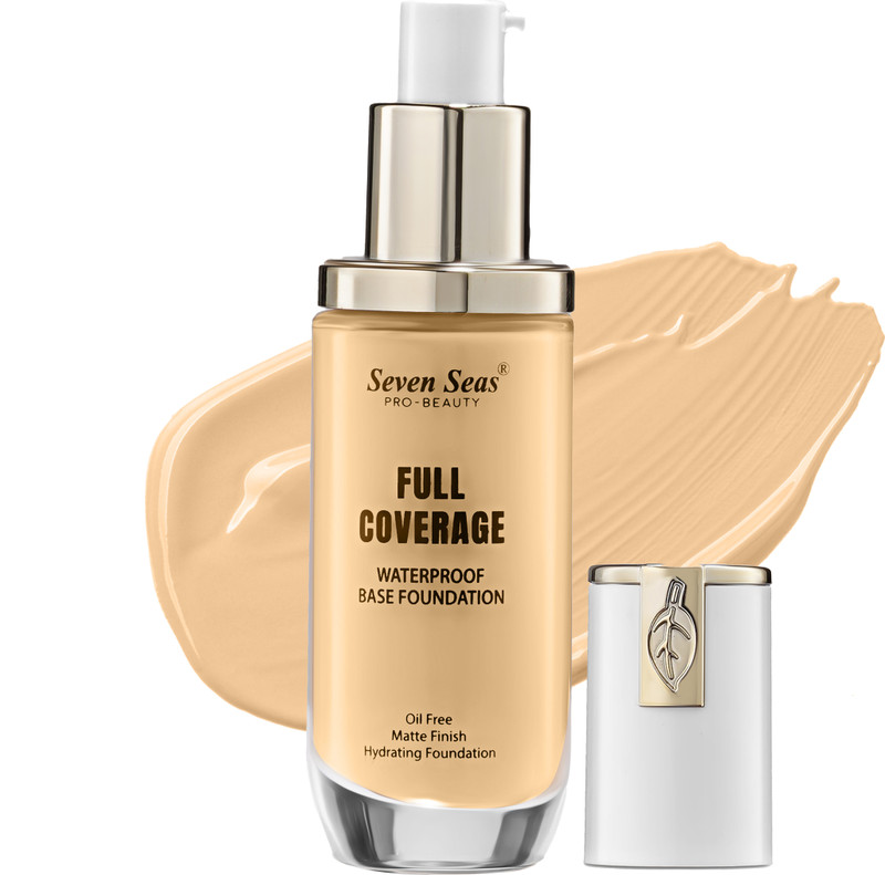 Seven Seas Full Coverage Oil Free Waterproof Matte Finish Super Hydrating Foundation(Nude, 45 ml)