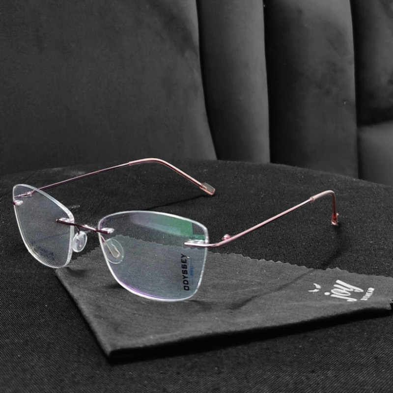 Joy eyewear Rimless Cat-eyed Frame(137 mm)