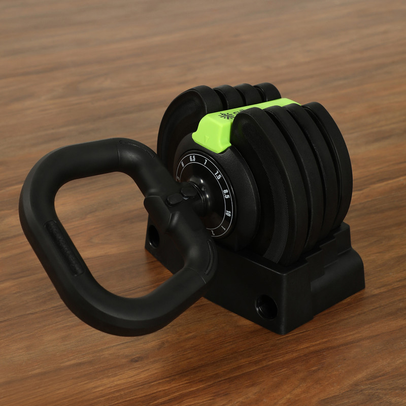 Cult 10Kg Adjustable Kettlebell | 12-in-1 Quick Select Weight Dial | Compact Non Slip Black Kettlebell(10 kg)