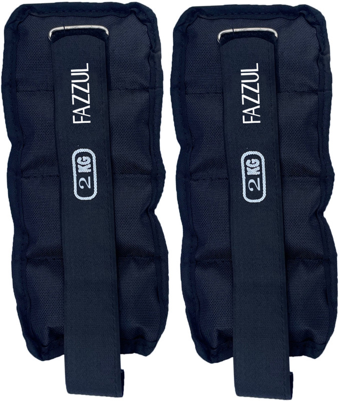 FAZZUL Ankle Weights 2kg (2kg Each x 2 4Kg )black (2kg pair) Black Ankle Weight(4 kg)
