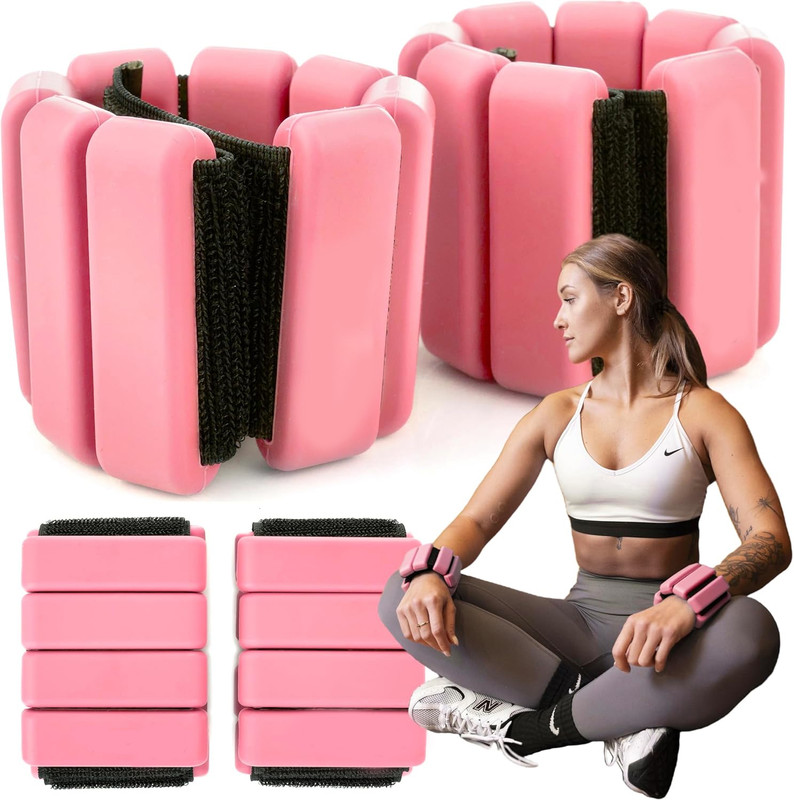 AASHRO MALL 1 pair of Pilates Wrist & Ankle Weights for Women – Set of 2 (1 lb) Pink Wrist Weight(0.458 kg)