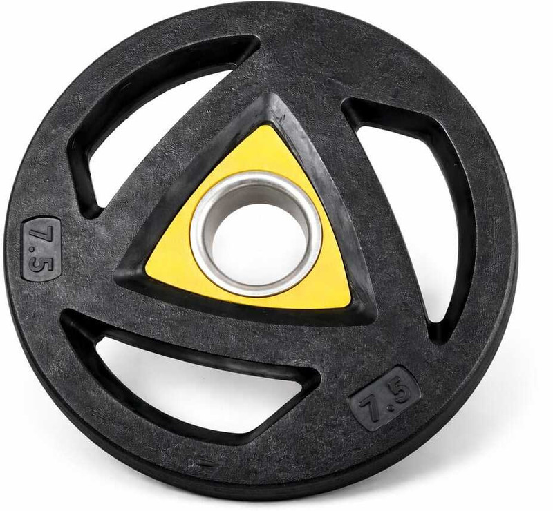 NLW Rubber Coated Adjustable plate 7.5 kg Black, Yellow Weight Plate(7.5 kg)