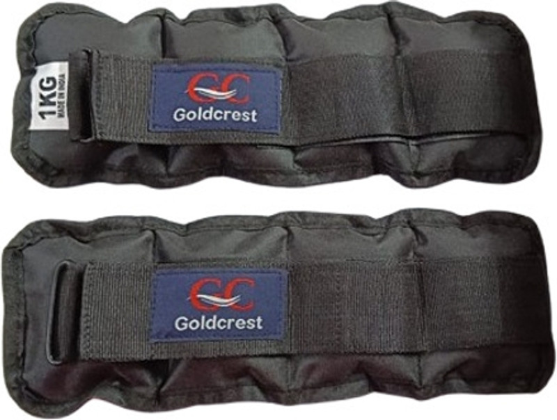 GOLDCREST 1 KG Pair of ankle weight Best for Fitness, Walking, Jogging Black Ankle & Wrist Weight(2 kg)