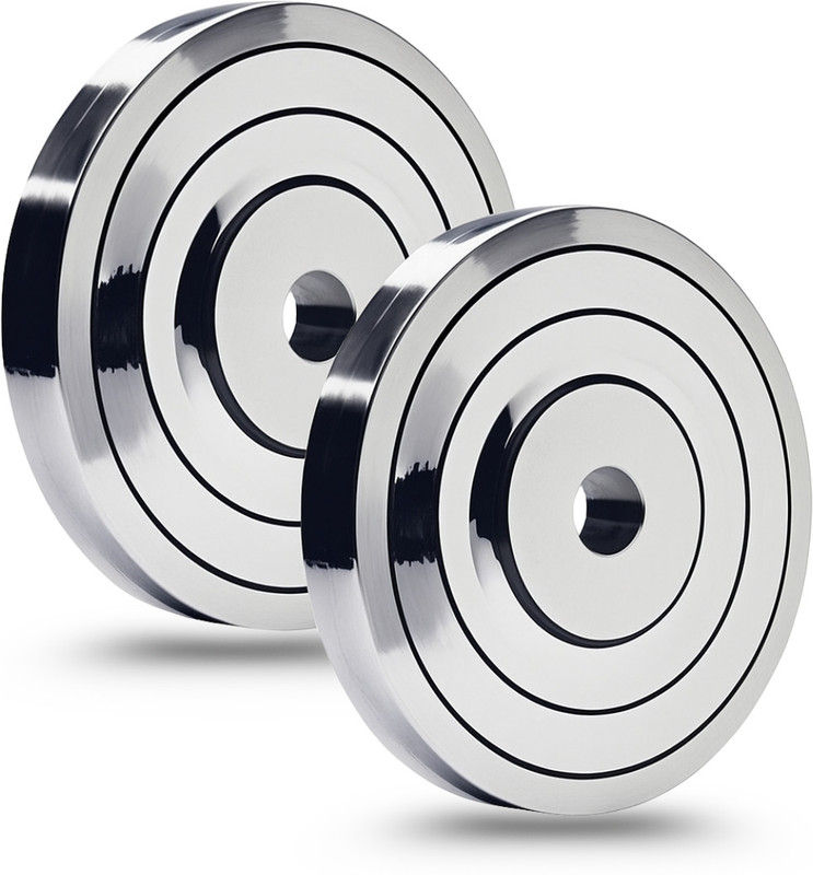 FIRE FITNESS Steel weights for home gym|5KGX2Adjustable spare gym weight Silver Weight Plate(10 kg)