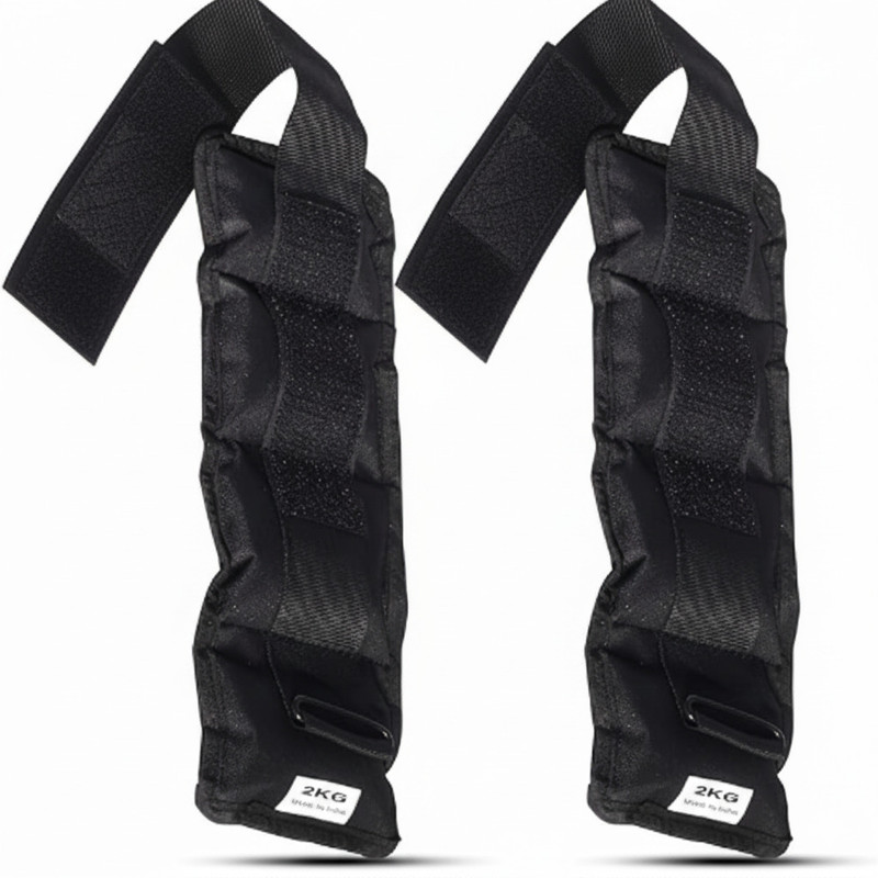 VELLFIRE Ankle Weight For Wrist & Legs Each 0.5kg Black Ankle & Wrist Weight(0.5 kg)