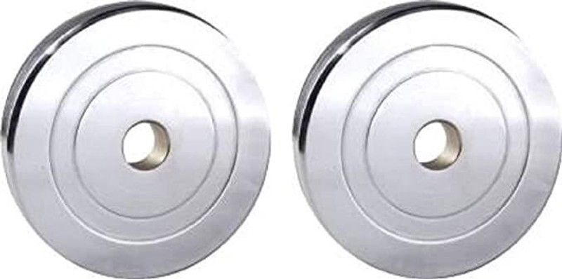 revup 2.5KG X 2 Steel Plates, Gym Plates For Fitness, Home Gym Combo Silver Weight Plate(5 kg)