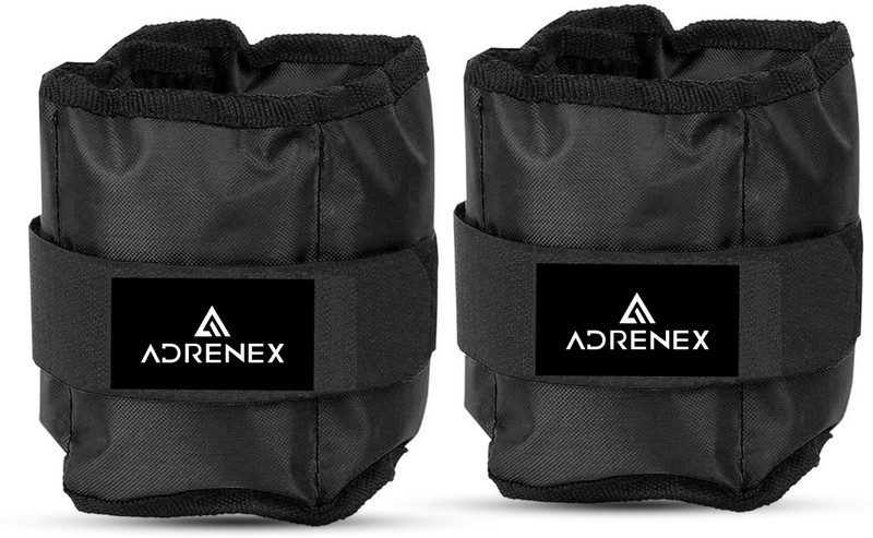 Adrenex (1 Kg X 2) Wrist & Ankle Weight Pair | Exercise| Fitness Band| Finest-Quality Black Ankle & Wrist Weight(2 kg)