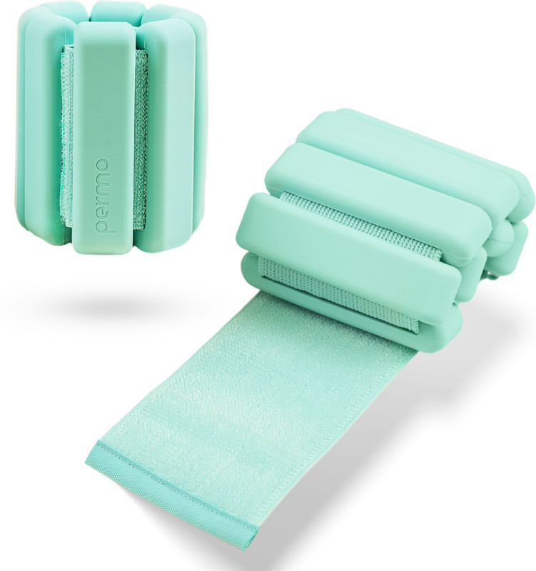 permo Adjustable Non-Slip Weighted Bracelet 1Pair(1kg x2)for Gym,Yoga,Pilates,Cardio Green Ankle & Wrist Weight(2 kg)