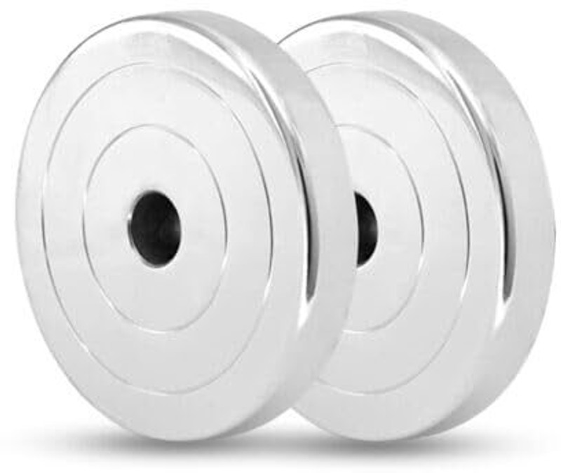 gamers hub 10KgX2 Pc_28mm Steel Weight Plate Set Chrome Plated For Weightlifting Silver Weight Plate(20 kg)