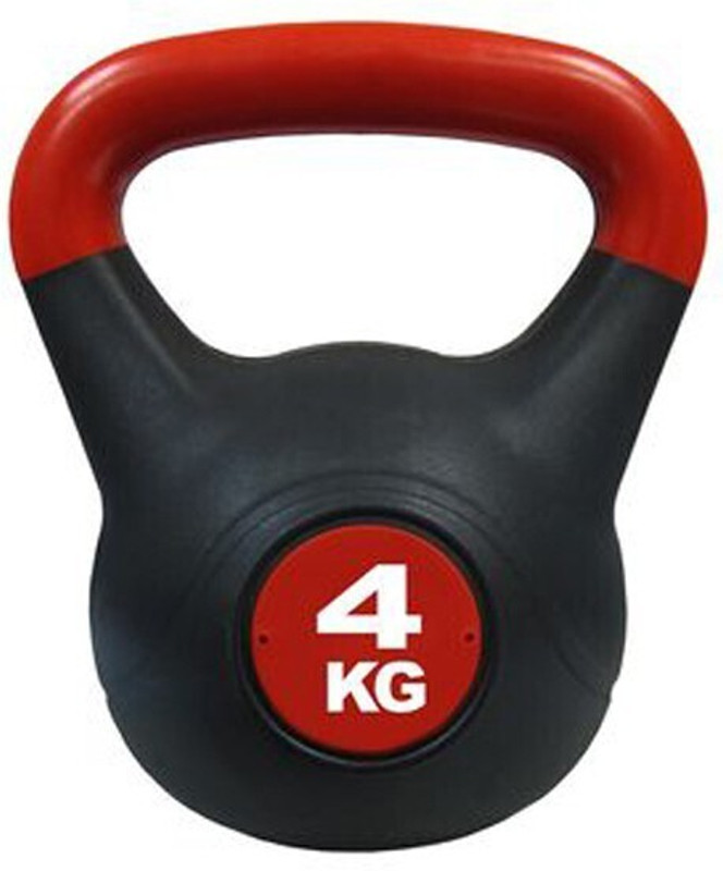 IRIS Vinyl Kettlebell Black, Red Kettlebell(4 kg)