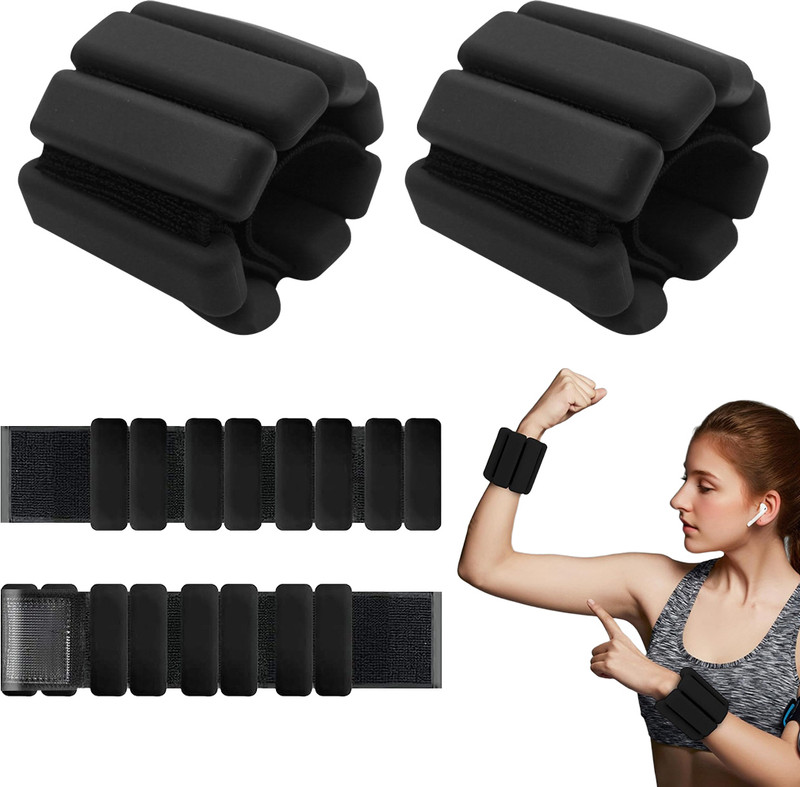 Qpets Adjustable ankle and wrist weights pair for fitness yoga running gym use Black Ankle & Wrist Weight(0.928 kg)