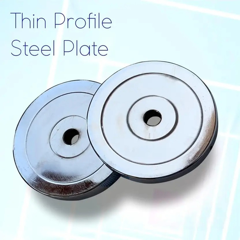 YMD Pair of 2KG x 4 Steel Gym Plates, Steel Weight Plates or Dumbbell Plates Silver Weight Plate(8 kg)