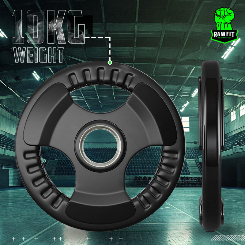FITRXX Finger Weight Plates - 20Kg×2 Rubber Coated for Home Gym, Dumbbells, Exercise Black Weight Plate(40 kg)