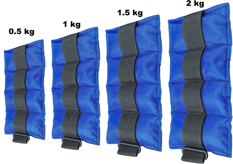 Tycoon Physio Solutions Physiotherapy Gym & Fitness Instrument Weight Cuffs 0.5kg,1kg,1.5kg,2kg Blue Ankle & Wrist Weight(5 kg)