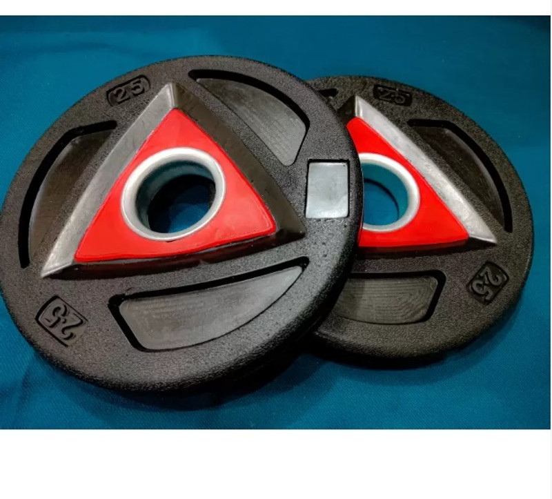 Sports Era 10 kg Olympic Barbell Rubber Weight Plates 50mm Dia (5*2= 10KG) Multicolor Weight Plate(10 kg)