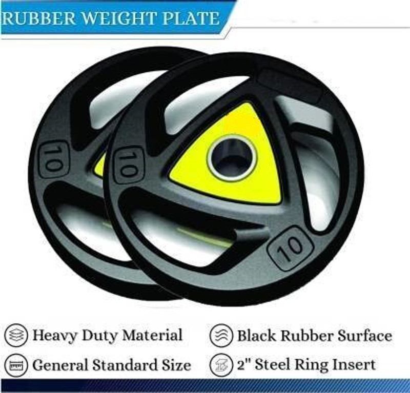 YMD Olympic Triangle Weight Plates (10x2 )- 50 mm Hole, Color May Vary Black Weight Plate(20 kg)
