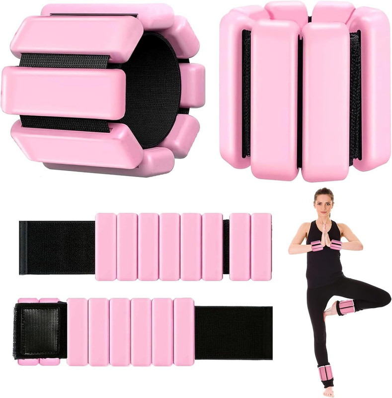 EMNDR Adjustable Pilates Kit Wrist and Ankle Weights Ring Set Pink Ankle & Wrist Weight(0.453 kg)