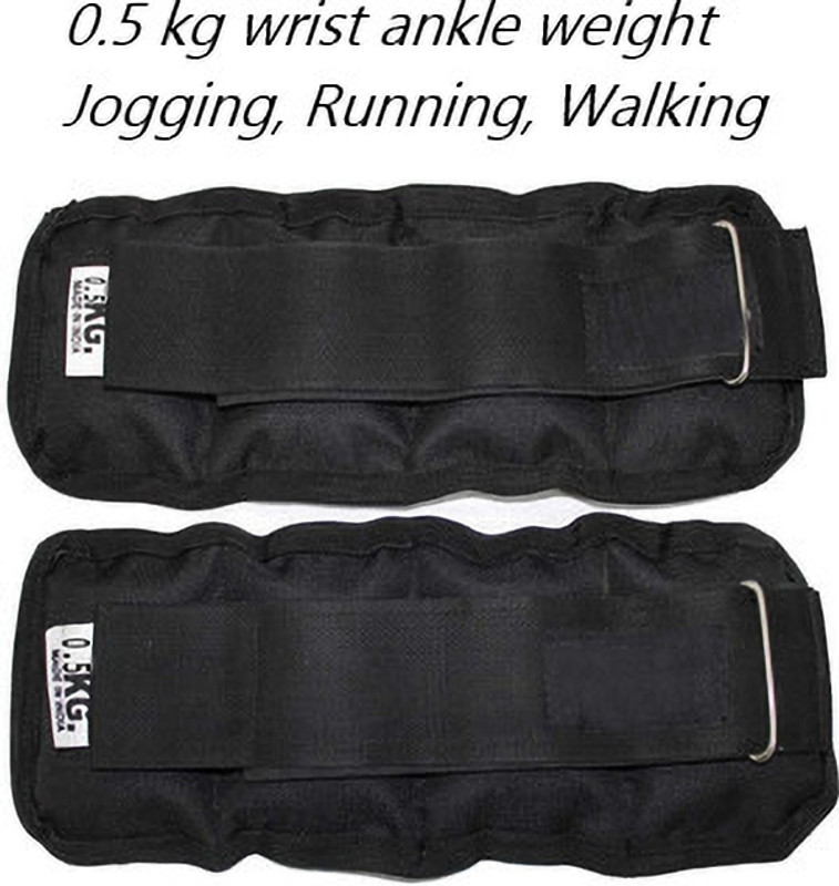 VELLFIRE ANKLE WEIGHT (BLACK) 1KG PAIR (1KG X 2 PCS) Black Ankle & Wrist Weight(1 kg)