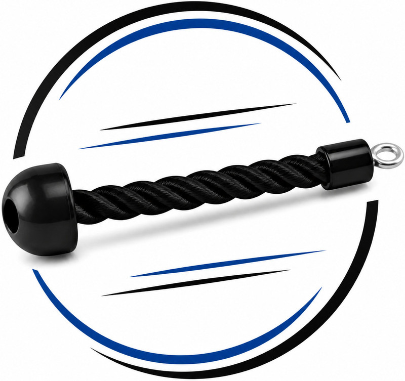 GOLDEN EDGE Tricep Rope Single Grip Pull Down Cable Attachment Exercises (Imported) Black Weight Belt(0.8 kg)