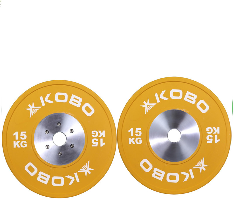 KOBO Color Coded Olympic Bumper Plate Weight Plate with 2 Piece Steel Hub Blue Weight Plate(20 kg)