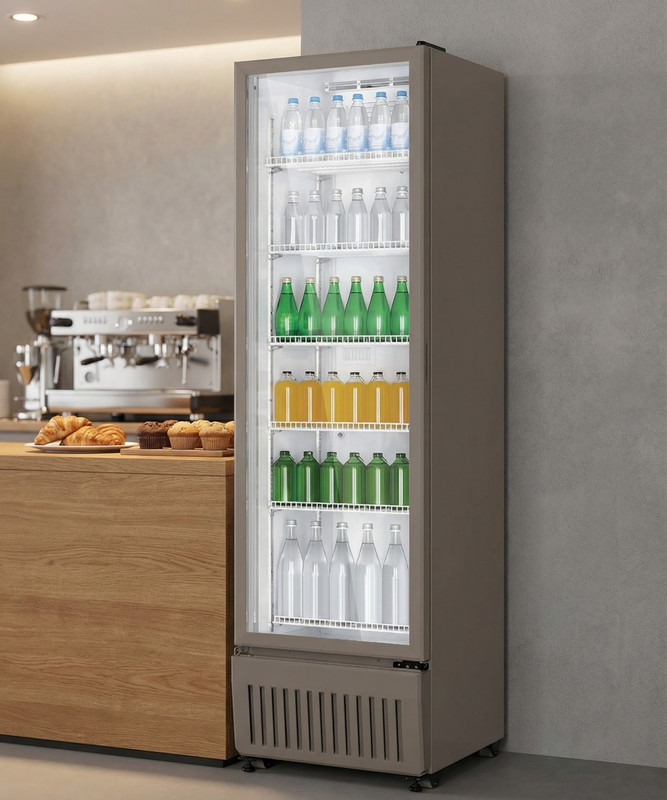 Haier 300 L Single Door Upright Freezer(Grey, HVC-305GT5, Visi Cooler, 5 Star)
