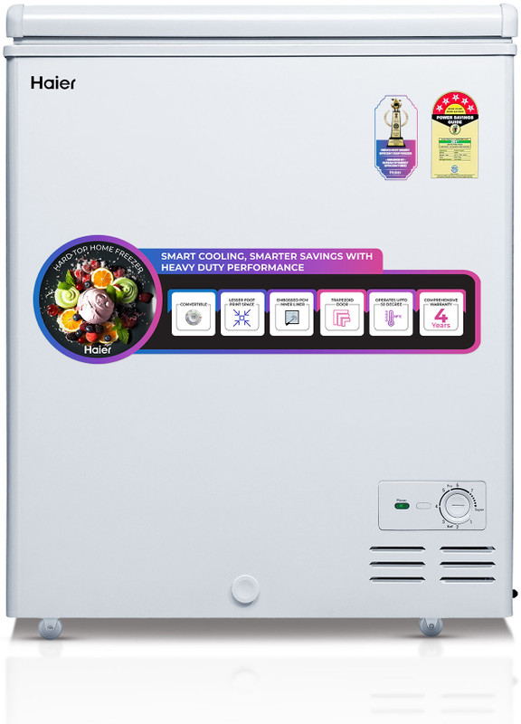 Haier 102 L Single Door Standard Deep Freezer(White, HFC-145SM5, 5 Star)