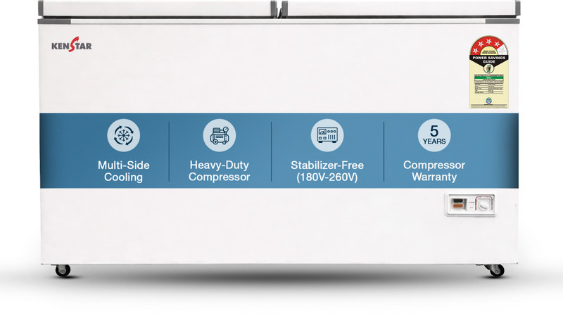 Kenstar 323.0 L Double Door Standard Deep Freezer(White, 300VCF3DDKS26W, 3 Star)