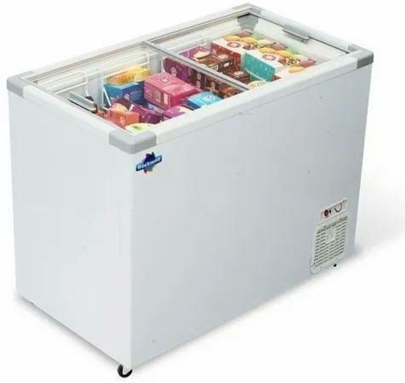 Rockwell 350 L Double Door Standard Deep Freezer(White, SFR350DDUGT, 5 Star, 315 L, Glass Top Deep Freezer)