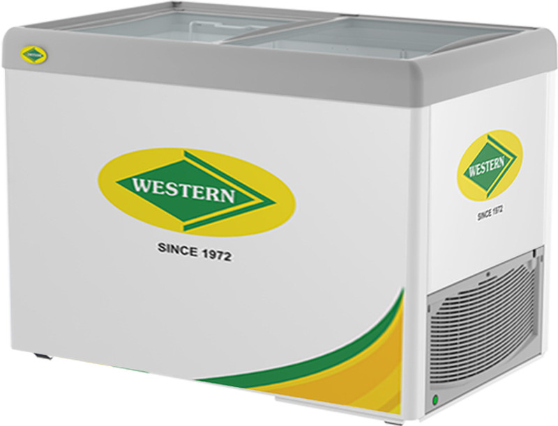 WESTERN 444 L Double Door Standard Deep Freezer(White, NWHF450G-HC, WHITE, 444L, GLASS TOP DOUBLE DOOR STANDARD DEEP FREEZER, 5 Star)