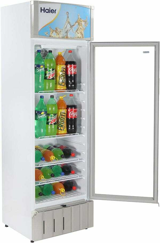 Haier 355 L Single Door Upright Freezer(White, HVC 375 GHC Visi Cooler White)