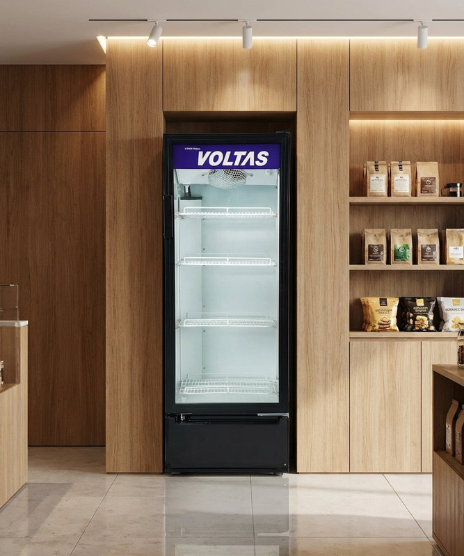 Voltas 450 L Single Door Upright Freezer(White, Black, VCGT450, White/Black, 450 L, Upright Freezer)